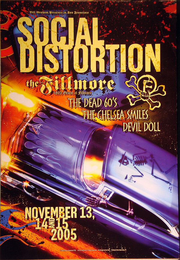 SOCIAL DISTORTION -  Bill Graham Presents Concert POSTER