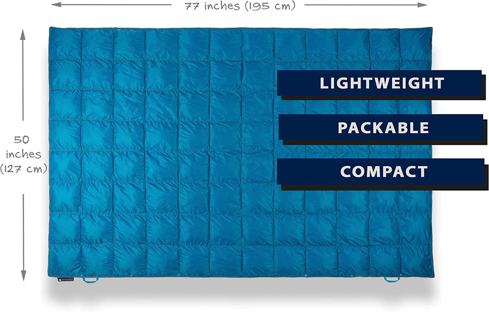 Double Puffy Camping Blanket - Extra Puffy, Packable, Lightweight and Warm | Ide