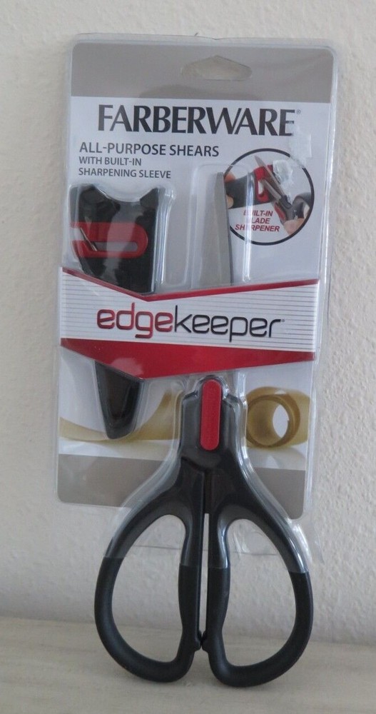 Farberware Edgekeeper All-Purpose Shears Scissors w/Built-In Sharpening Sleeve