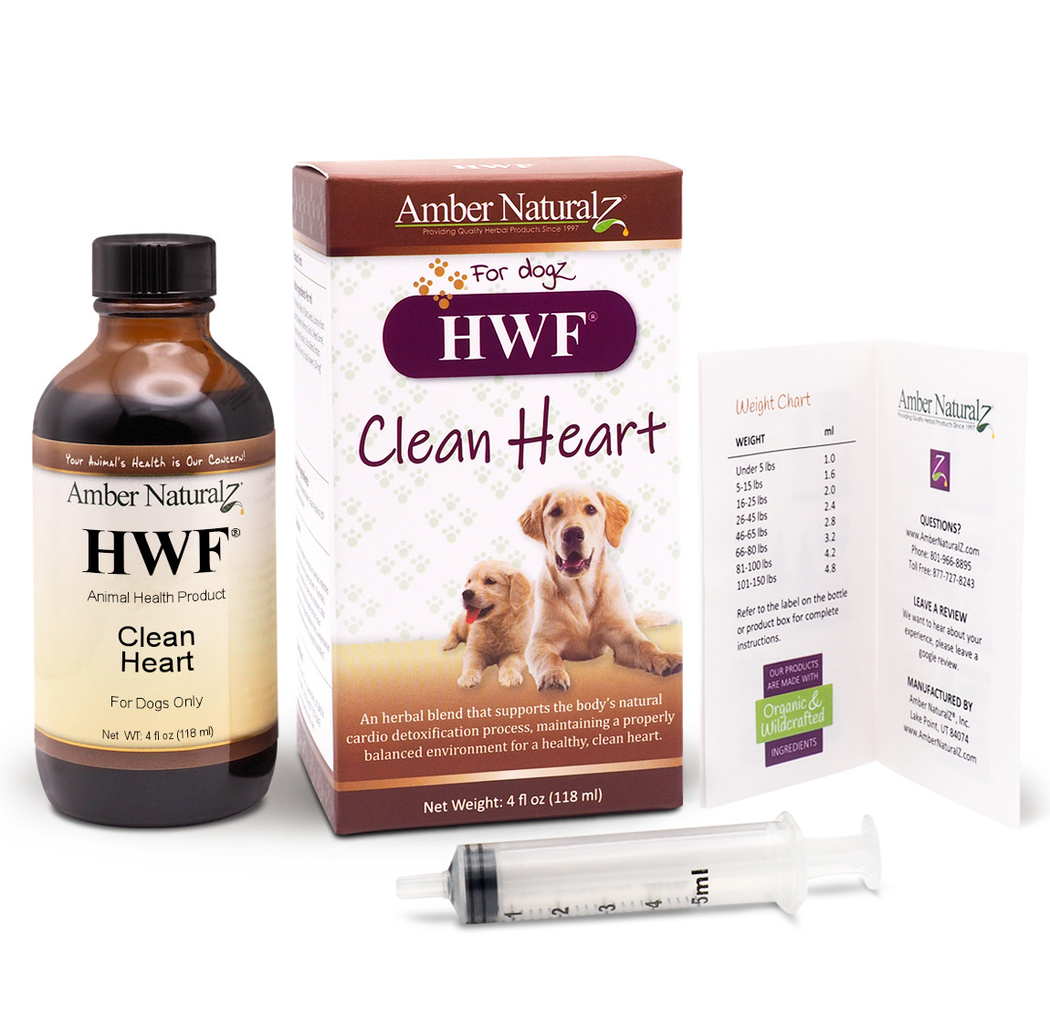 Amber Naturalz HWF - Organic "Clean Heart" Detox 4 Dogs - 4 oz