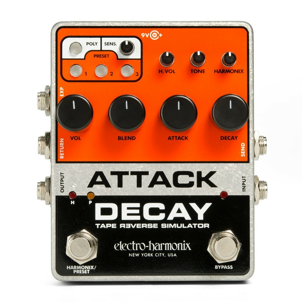 New Electro-Harmonix EHX Attack Decay Tape Reverse Simulator Guitar Pedal