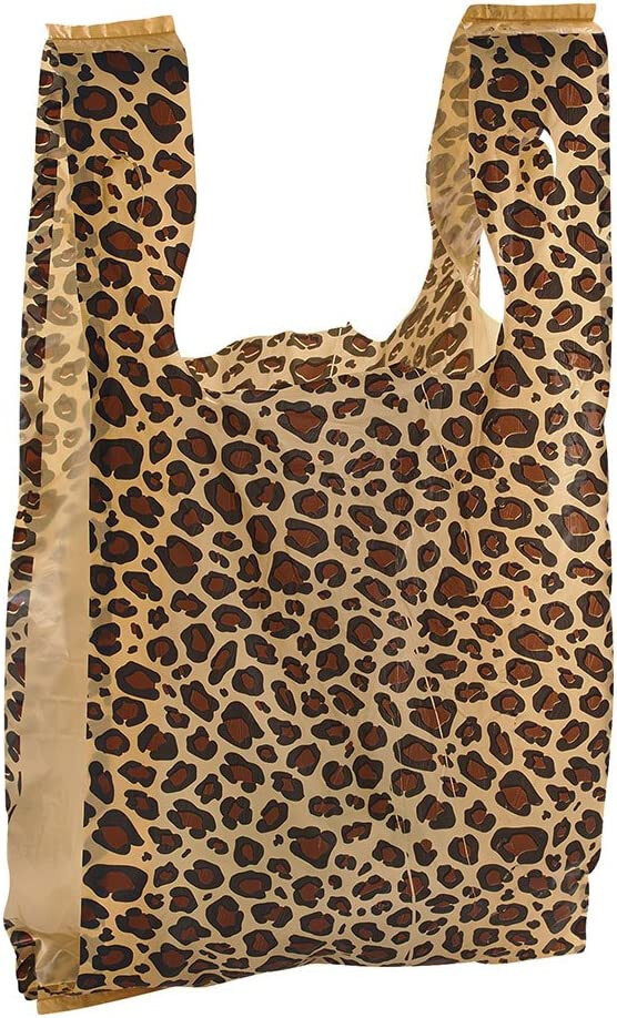 Plastic Shopping Bags 1000 Cheetah Leopard Grocery Merchandise 11 ½" x 6" x 21"