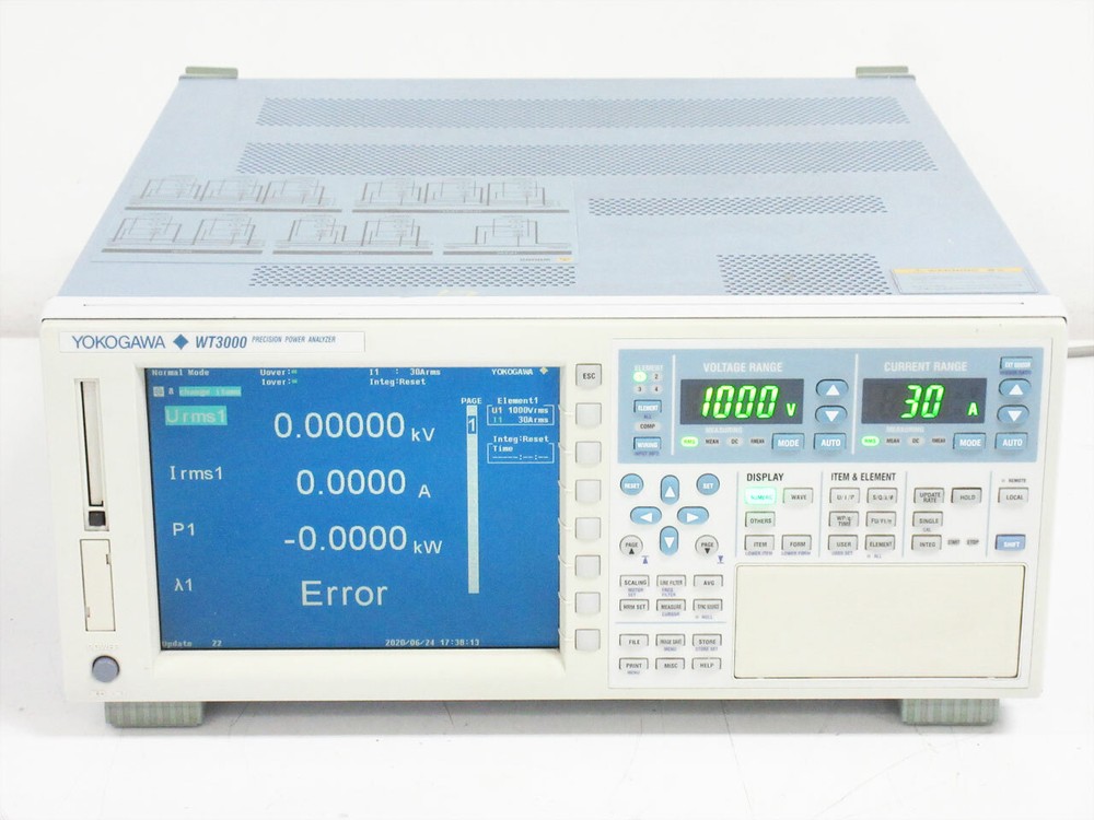 YOKOGAWA WT3000 PRECISION POWER ANALYZER 760301 -01-SV-D 1 ELEMENT