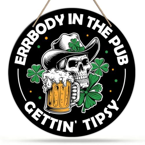 St. Patrick's Day Sign Irish Pub Decor St Patricks Day Western Skeleton Wood
