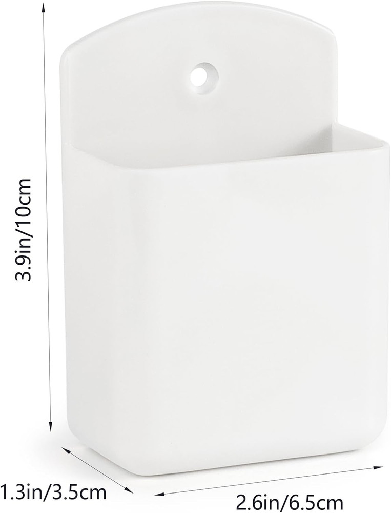 Remote Control Holder Wall Mount - 2 Pack Self-Adhesive Storage Solution (White)