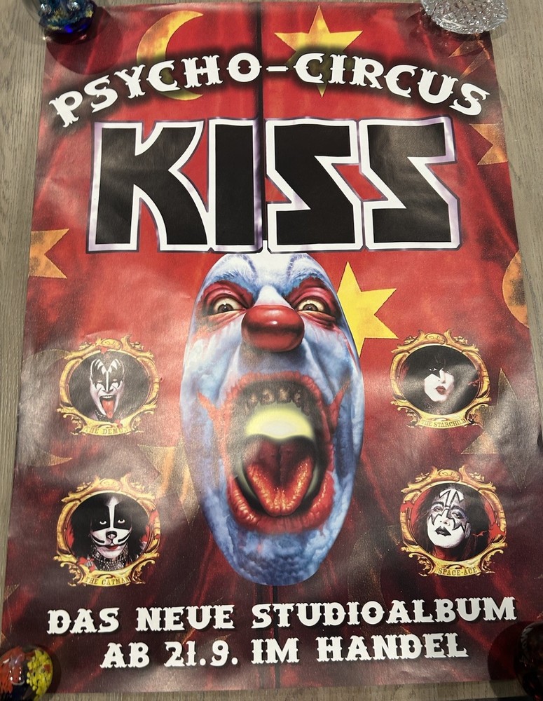 KISS,”PSYCHO CIRCUS “ RARE PROMO POSTER Original German Vintage **Read
