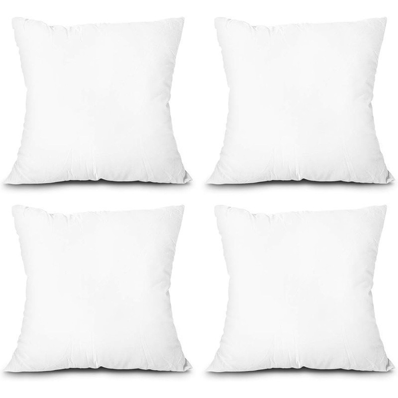 Microfiber Polyester Throw Pillow Insert 26x26 Machine Washable Fluffy 4 Count