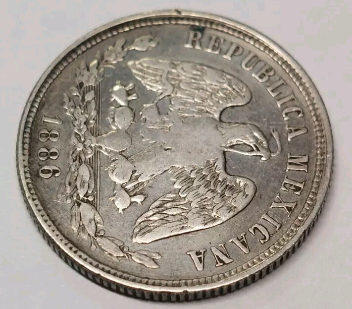 Mexico 1886 Mo M 50 Centavos