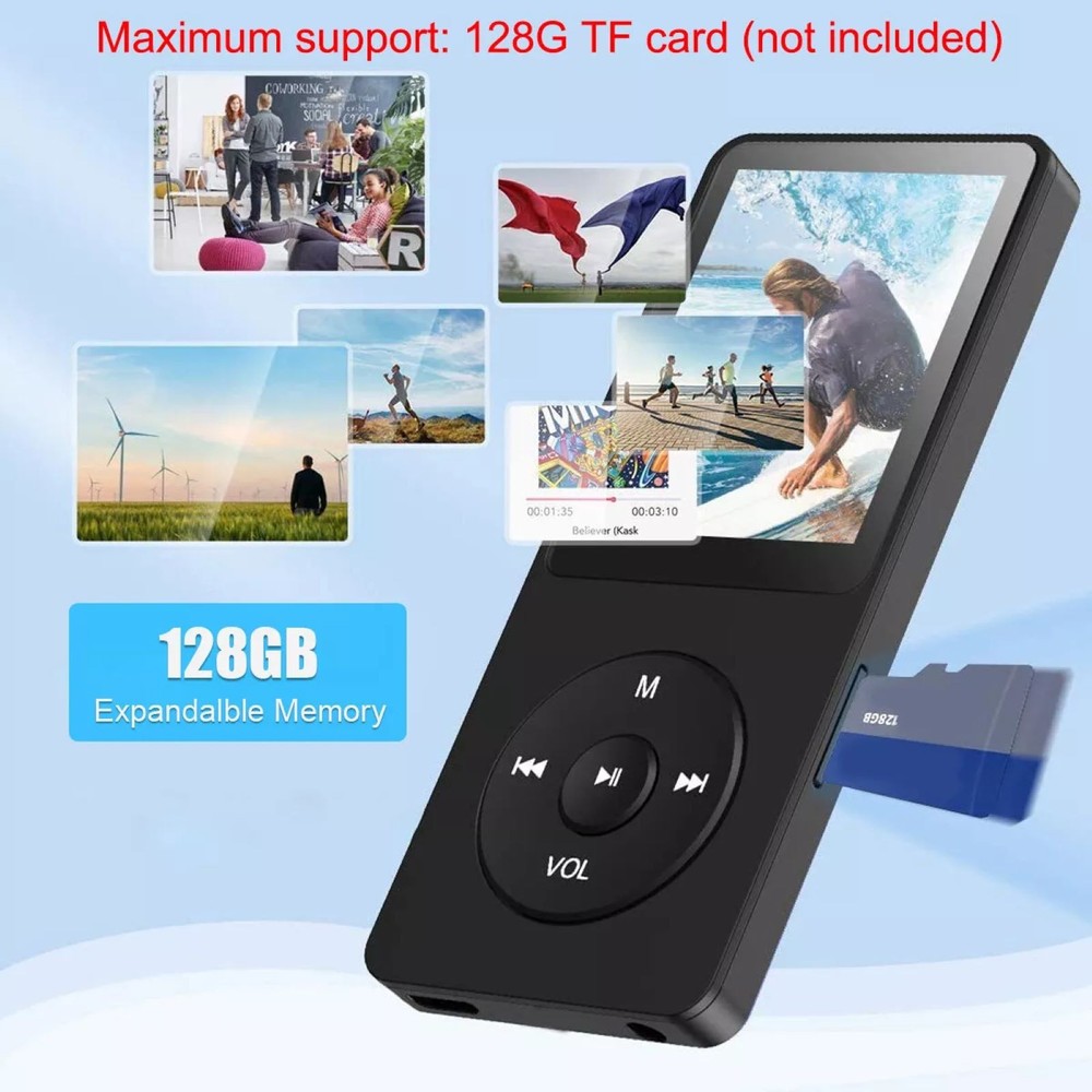 MP3 Player BT 5.0 HD Screen Display HiFi Lossless Audio Multi-function Equipment