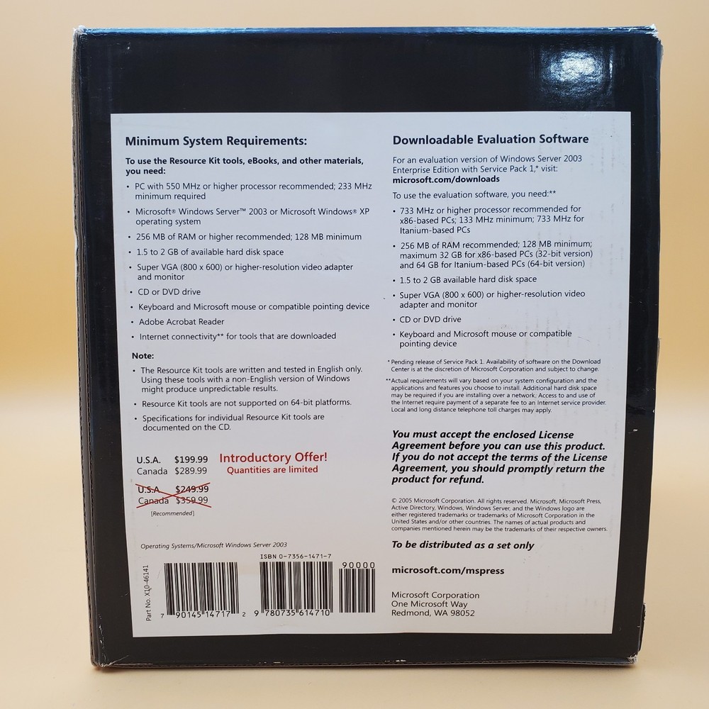 Special Promotional Microsoft Windows 2003 Server Resource Kit/CD-ROM Complete