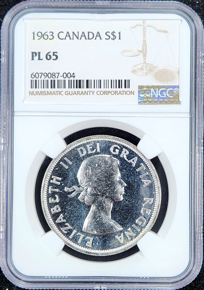 Prooflike Silver 1963 Canada $1 Dollar | NGC PL65
