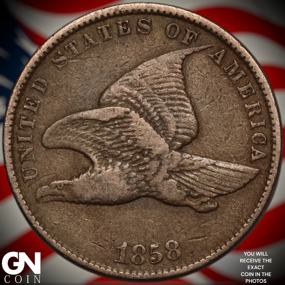 1858 SMALL LETTERS Flying Eagle Cent Penny A2375