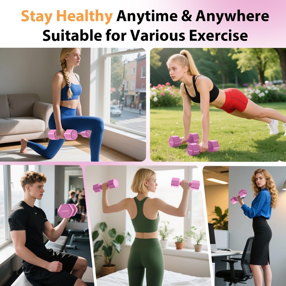 Adjustable Dumbbell Set 4 in 1 Hand Weights Pair