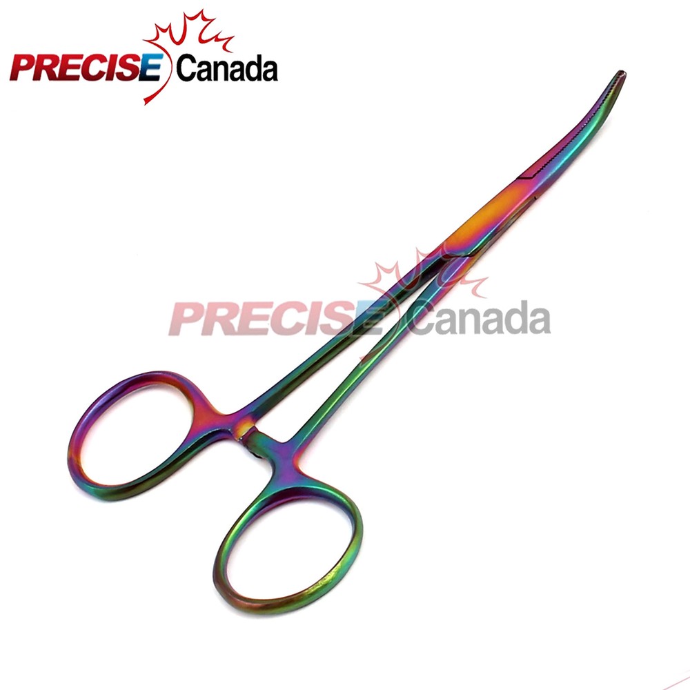 PRECISE CANADA Multi-Color Hemostat Forceps 5.5" Stainless Steel