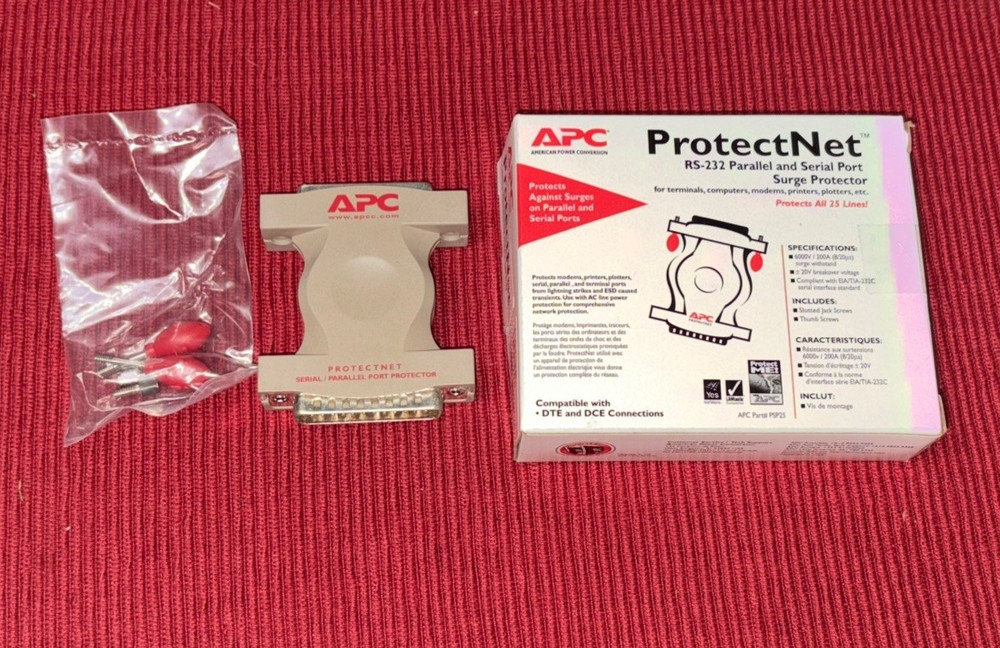 APC ProtectNet RS-232 Parallel & Serial Port Surge Protector.