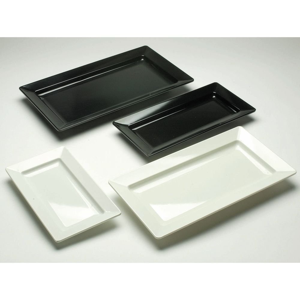 HUBERT® Platter Rectangular White Melamine - 14" L x 8" W x 1 1/2 H