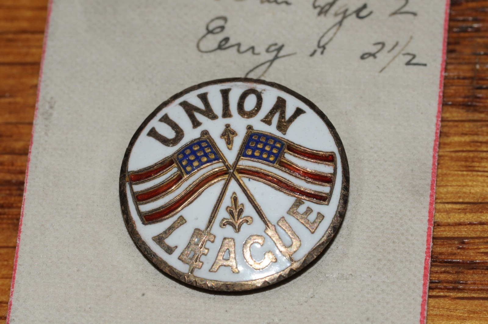 UNION LEAGUE Fraternal Organization Lapel Pin Gold Filled 1903 NOS Old