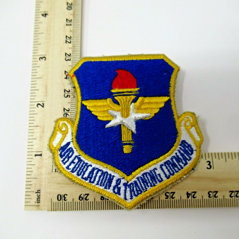US Air Force Patch Air Education & Training Command Vintage Sew On Emblem