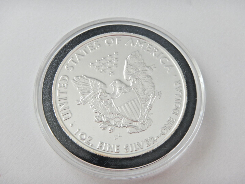 2009 DC Proof Overstrike 1oz Mint State Silver Eagle $1 Daniel Carr
