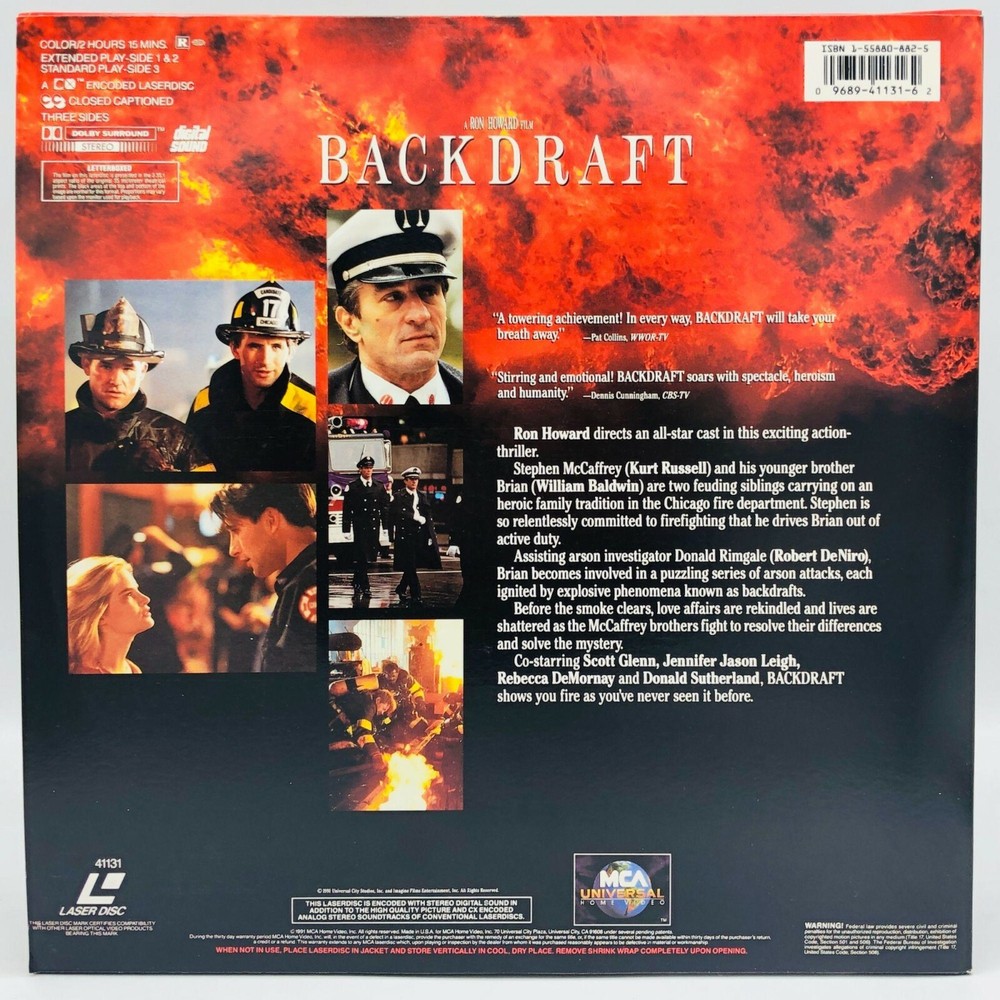 Backdraft Letterbox LASERDISC, Kurt Russell