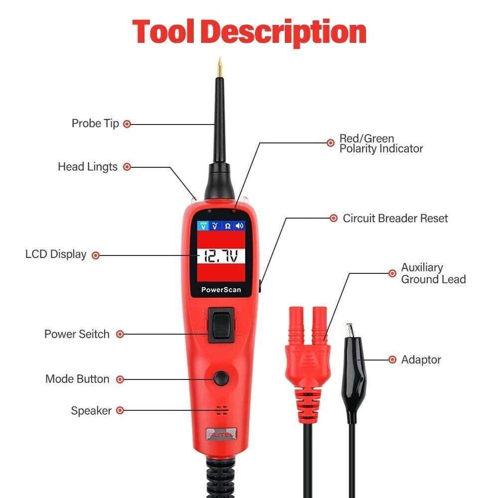 Original Autel Powerscan PS100 Car Power Circuit Tester System Diagnostic Tool