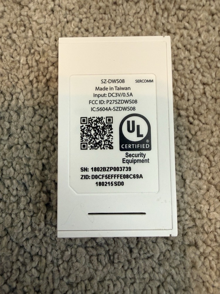 Bosch Sercomm Wireless ZigBee Window Sensor Motion Detector SZ-DWS08 White