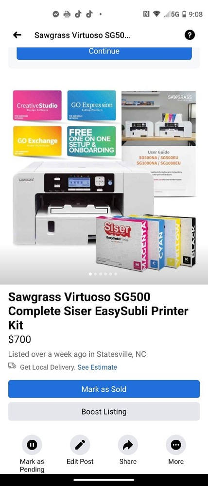 Sawgrass SG500 Sublimation Sister Printer Bundle