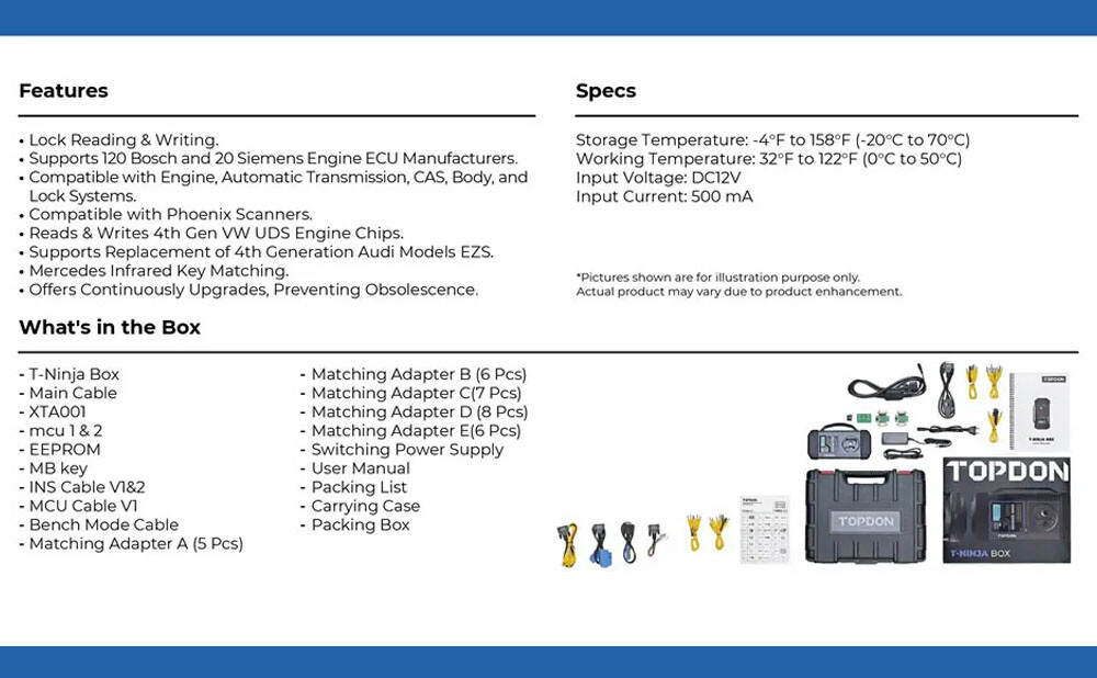 USA TOPDON T-Ninja Box Professional Car Diagnostic Scanner Key Coding Programmer