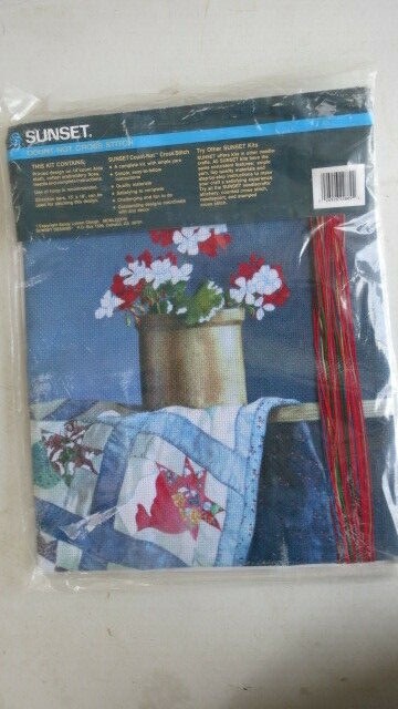 Sunset Count-Not Cross Stitch Kit 2889 Geraniums NIP 1987