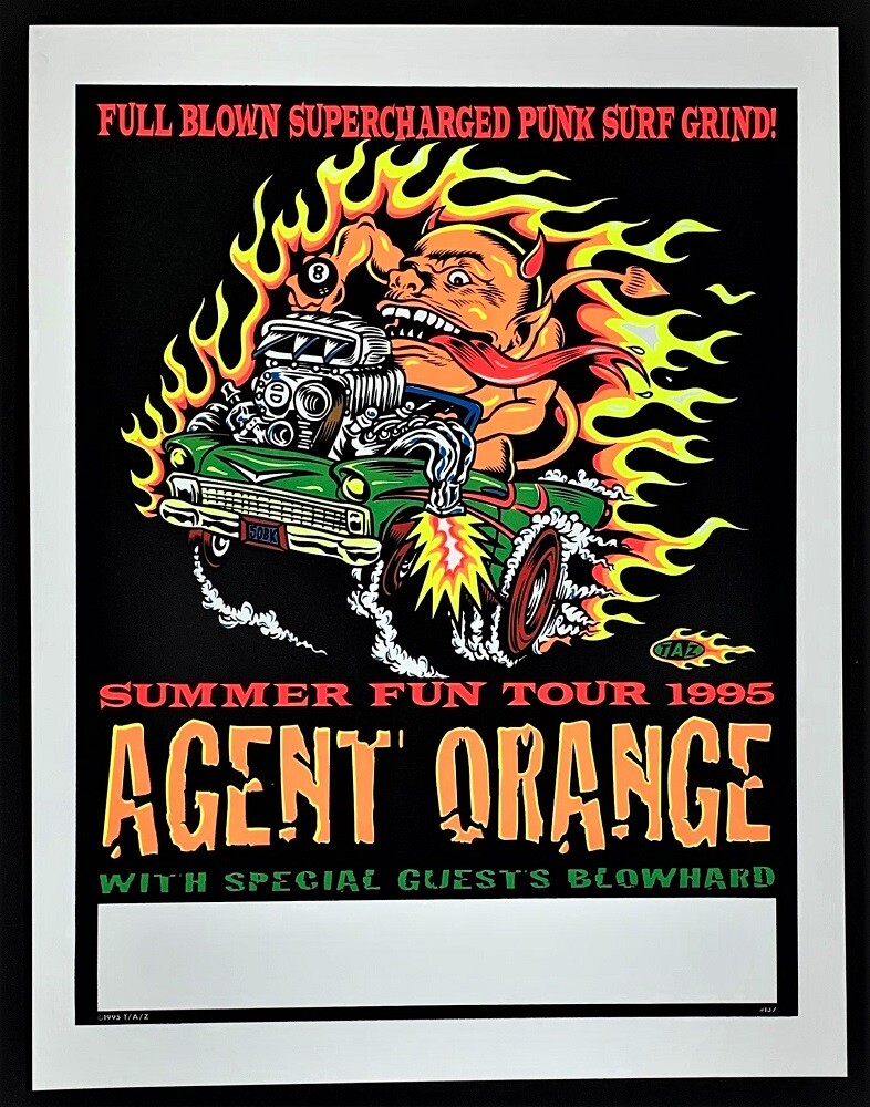 Agent Orange POSTER Blowhard Summer Fun Tour 1995 Silkscreen by TAZ Mint!