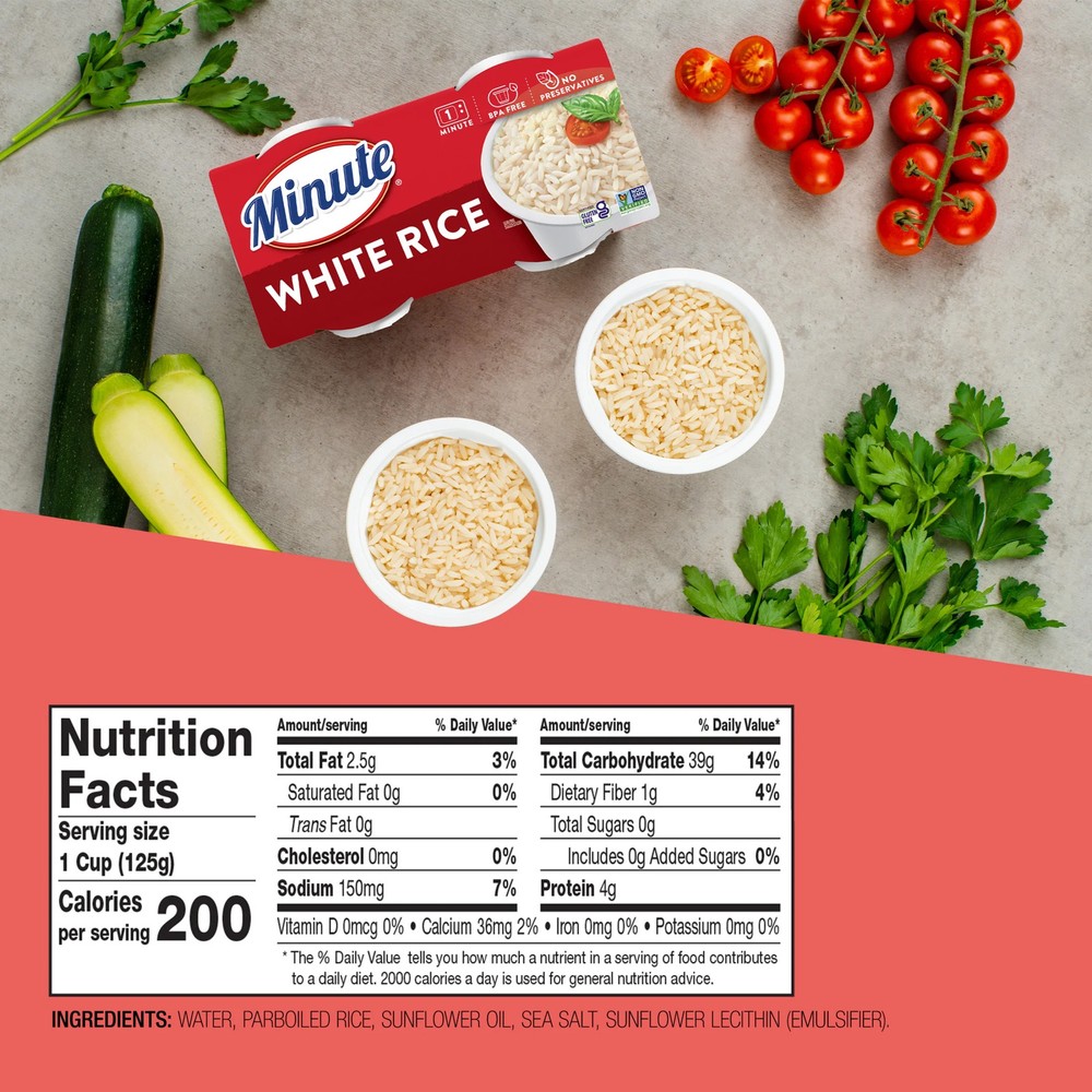 Microwaveable White Rice Cups Gluten Free