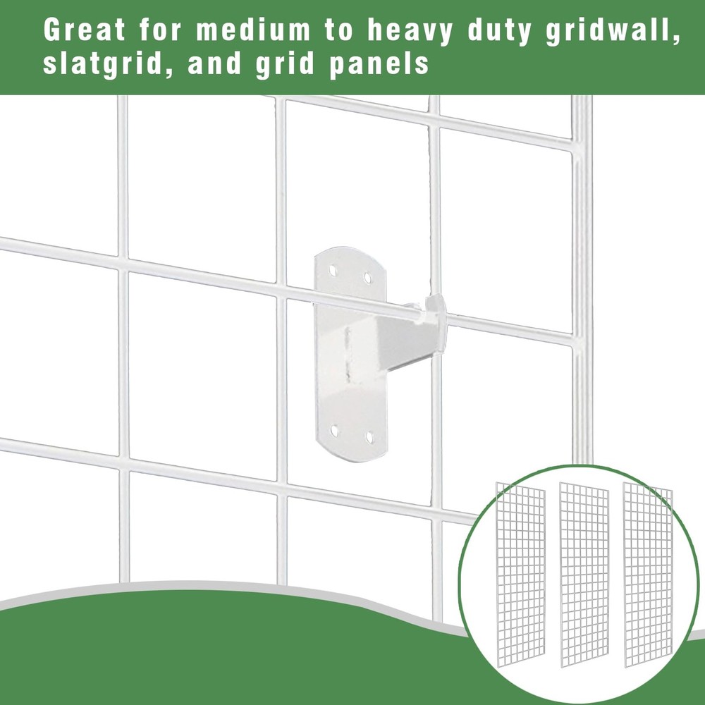 12 PCS Gridwall Mount Brackets For Grid Or Slatgrid Panels Display White
