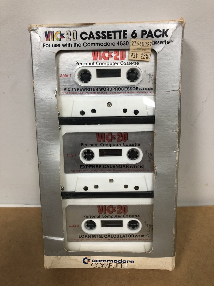 Vintage Six Commodore VIC-20 Computer Tape Cassette Programs from 1982