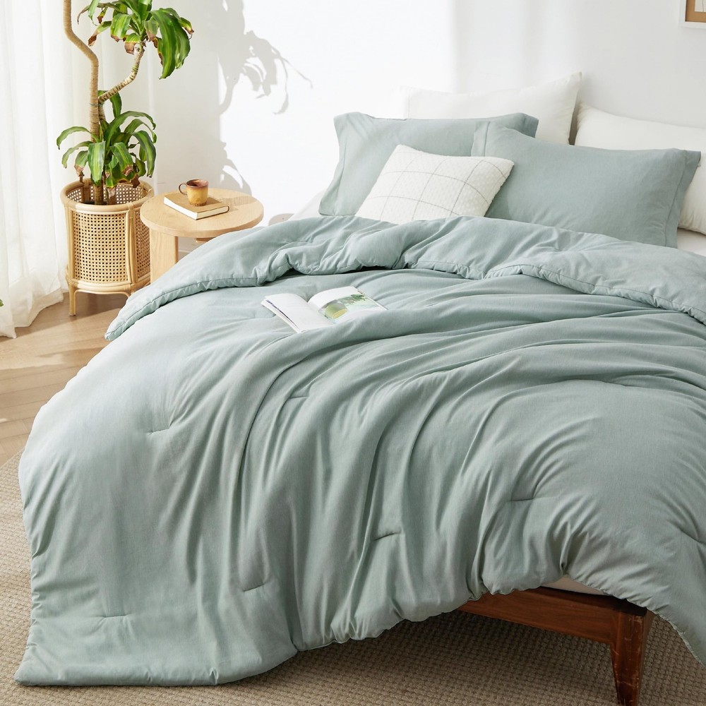 Bedsure King Size Comforter Set - Sage Green King Comforter Set, Soft Bedding...