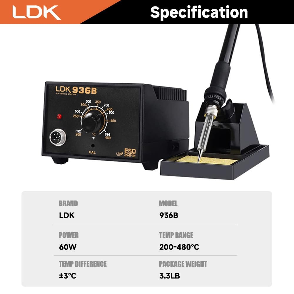LDK 936B Soldering Iron Kit Station, 60W for...