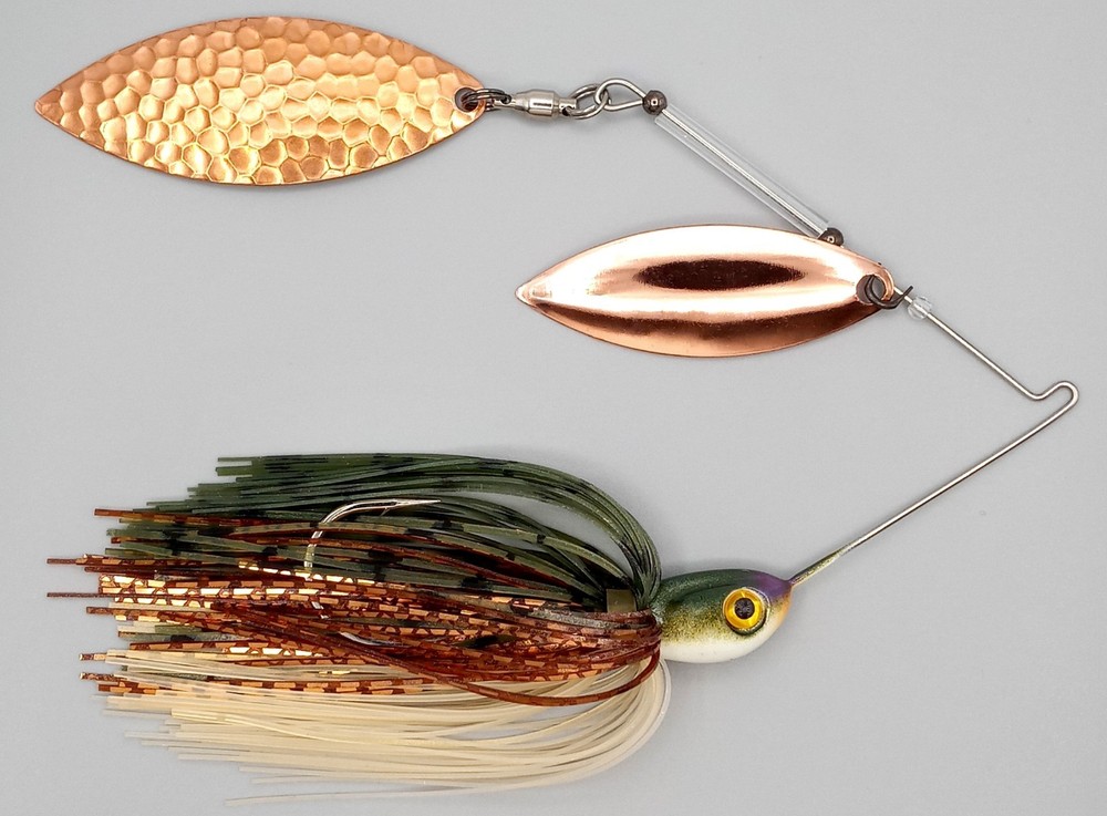 Custom Spinnerbait ~ Copper Shiner - 1/2 oz Double Willow