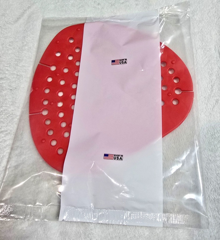 Uline S-8128 Urinal Flat Screen RED 12 Count Box Prevent Clogs Deodorizes Cherry
