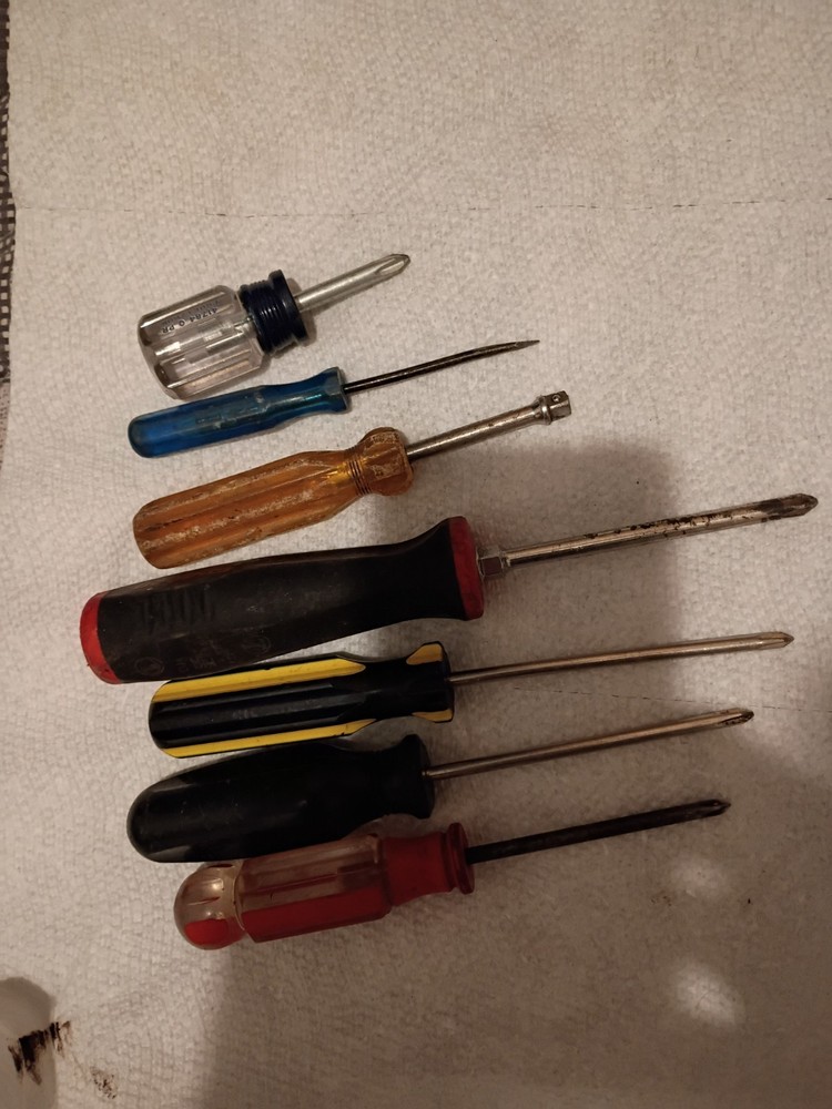 Seven Screw Drivers One Snap-on Five Philips One Standard Lot.