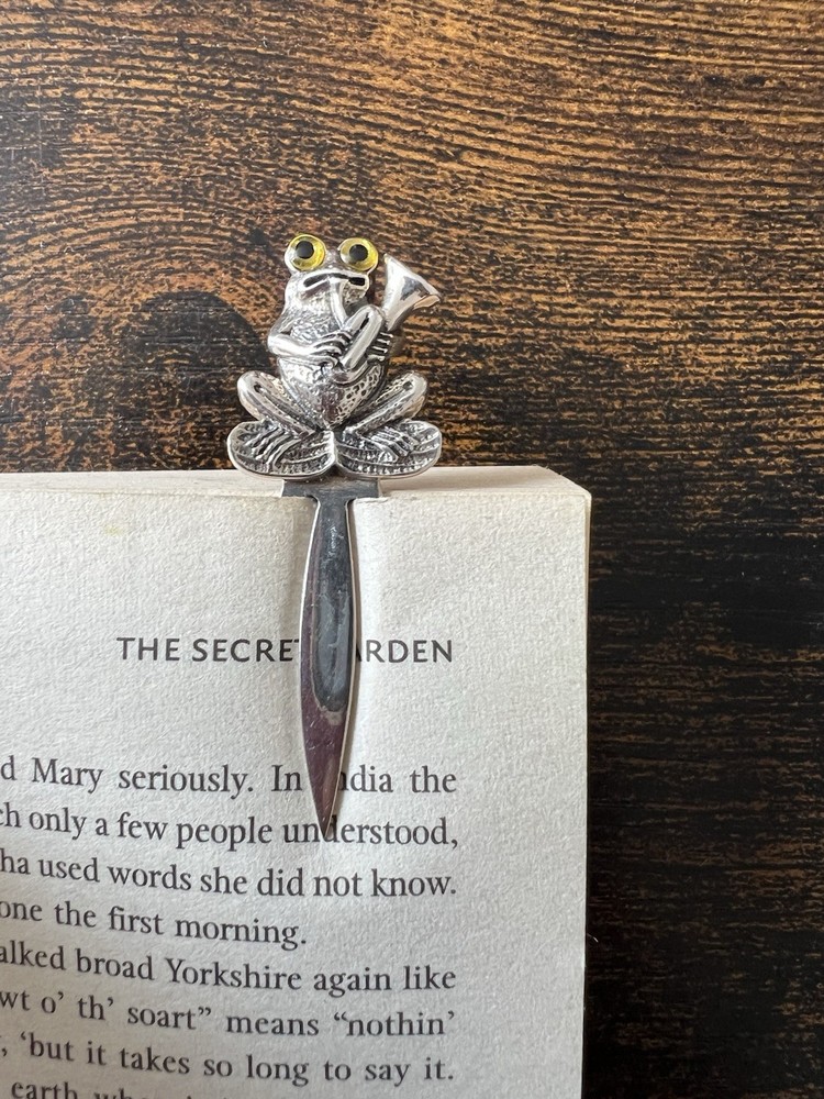 Sterling 925 Solid Silver Frog Toad Bookmark 6cm Booktok Beautiful Gift
