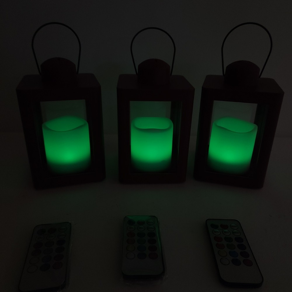 Home Reflections S/3 Mini Lanterns with Remote & Gift Boxes Red