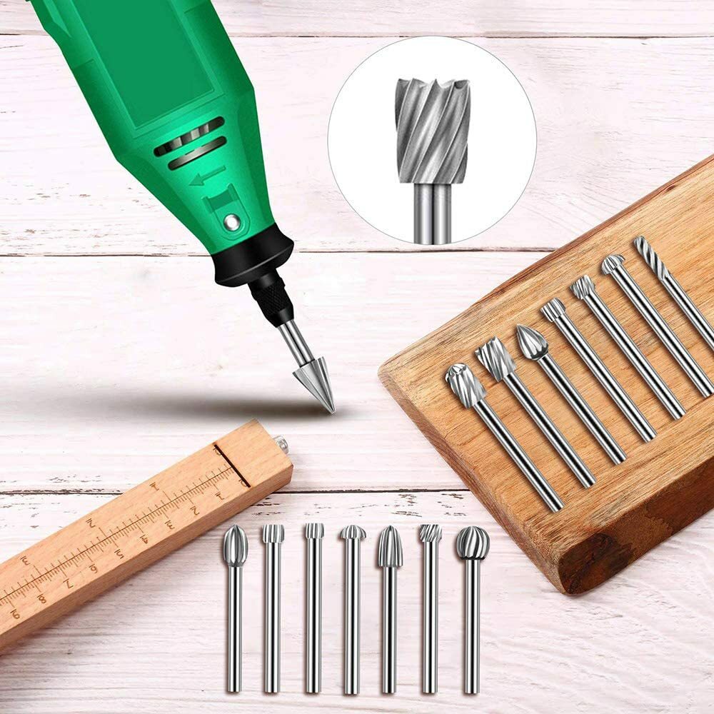 20X HSS Carbide Burr Set Rotary Drill Bits Grinder Carving Engraving for Dremel