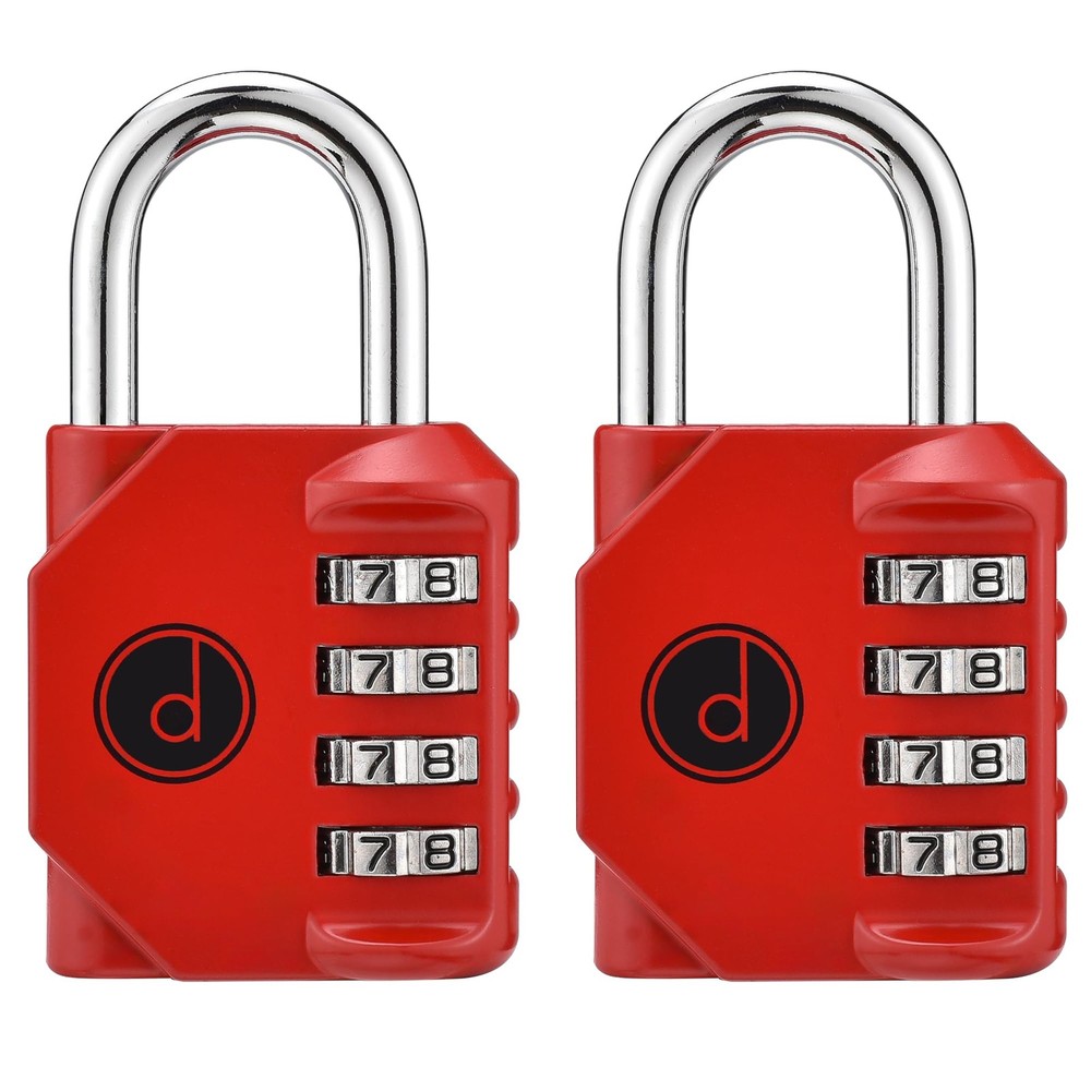 4 Digit Combination Locks 2 Pack - Weatherproof Padlock with Code - Combinati...