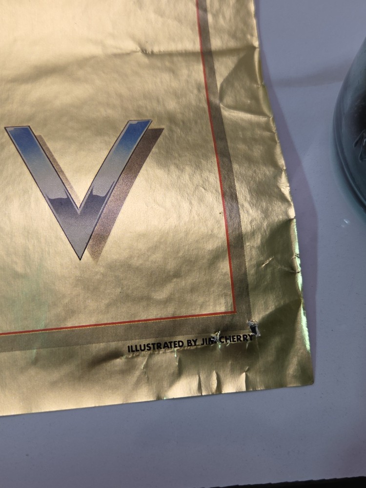 Toto IV 1982 Promo Poster Gold Metallic Foil Surface 24x35.5