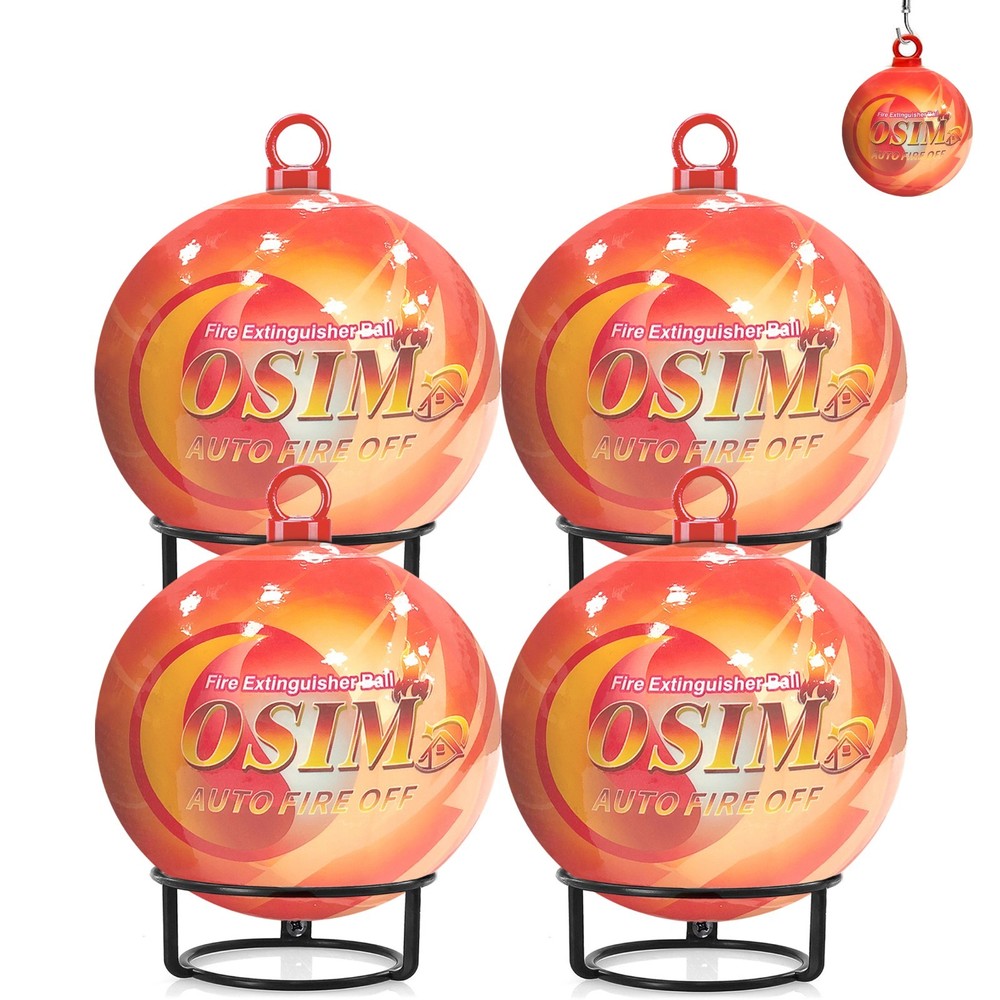 4 PACK Portable Automatic Fire Ball Extinguisher with Bracket and Hook Mount US