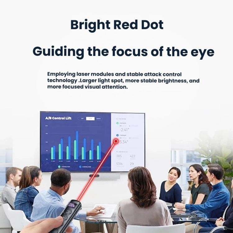 Wireless Presentation Remote Laser Pointer Rechargeable RF 2.4GHz 100M Range