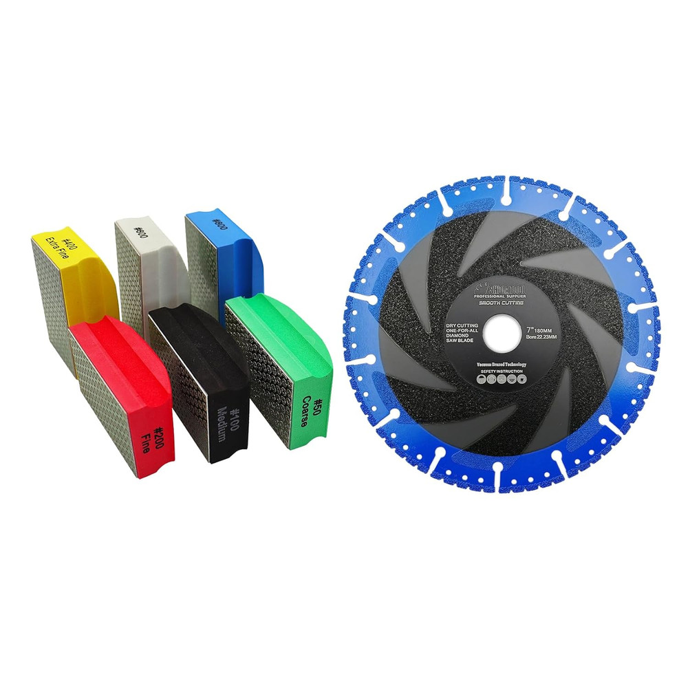 Diamond Polishing Pads Set for Granite, Marble & Ceramic - 6 Pcs