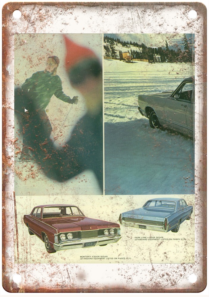 1968 Ford Mercury Vintage Auto Ad Retro Look Reproduction Metal Sign AM3659
