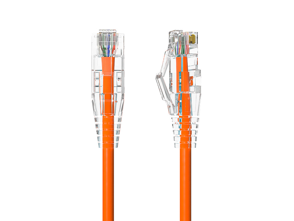 10ft Slim Cat6a 28AWG UTP Ethernet Network Patch Cable, Orange