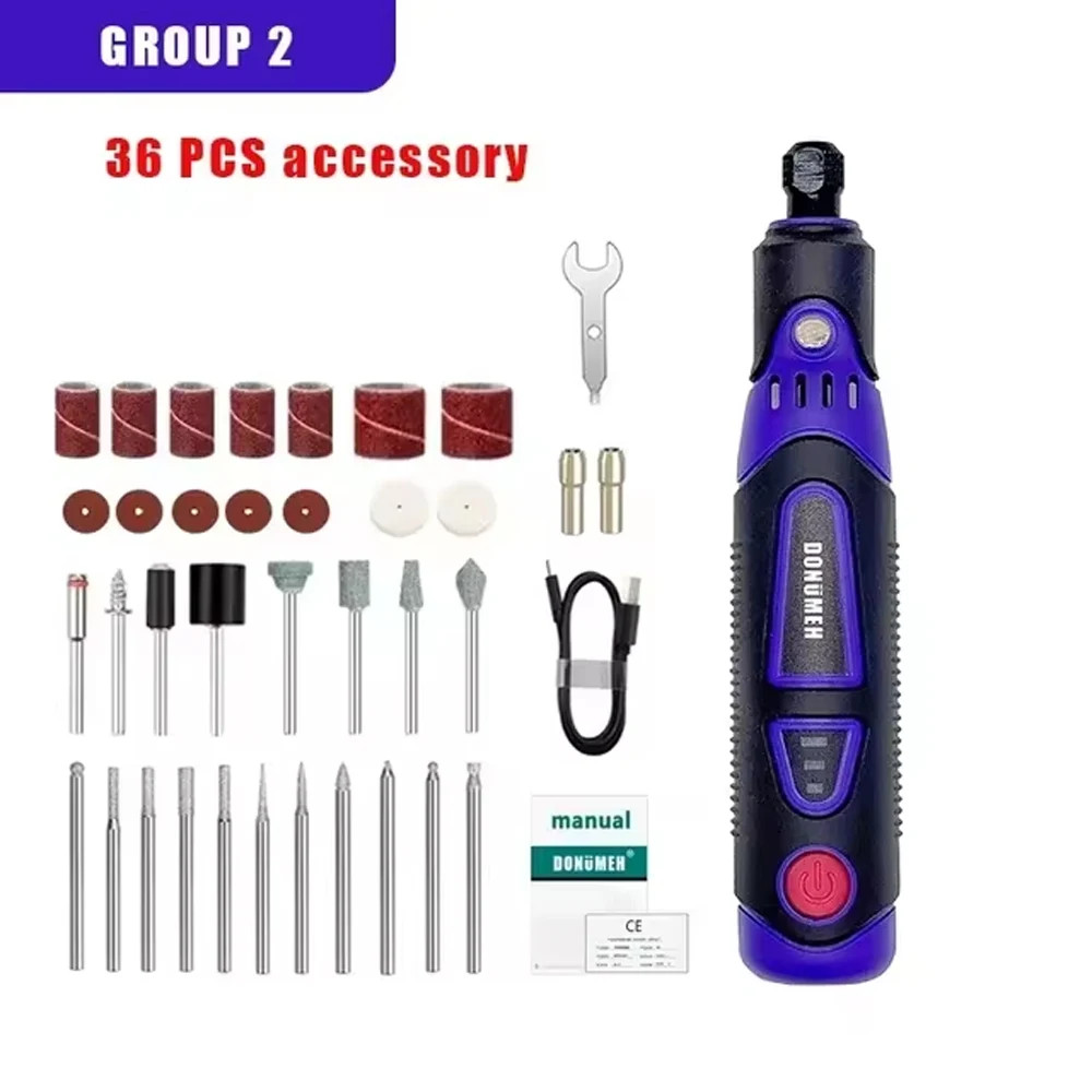 Mini Electric Drill Multifunctional Grinder 3Speed USB Power Tool Engraving Pen