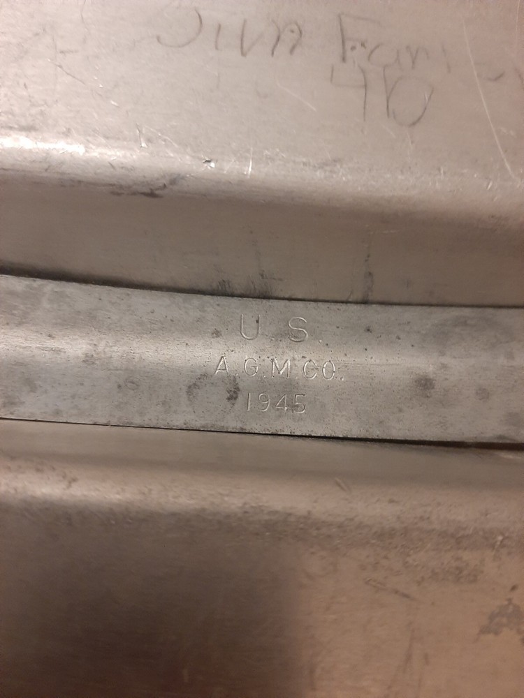 Vintage 1945 WWII US GI Army Military AGM Co. Aluminum Folding Handle Mess Kit